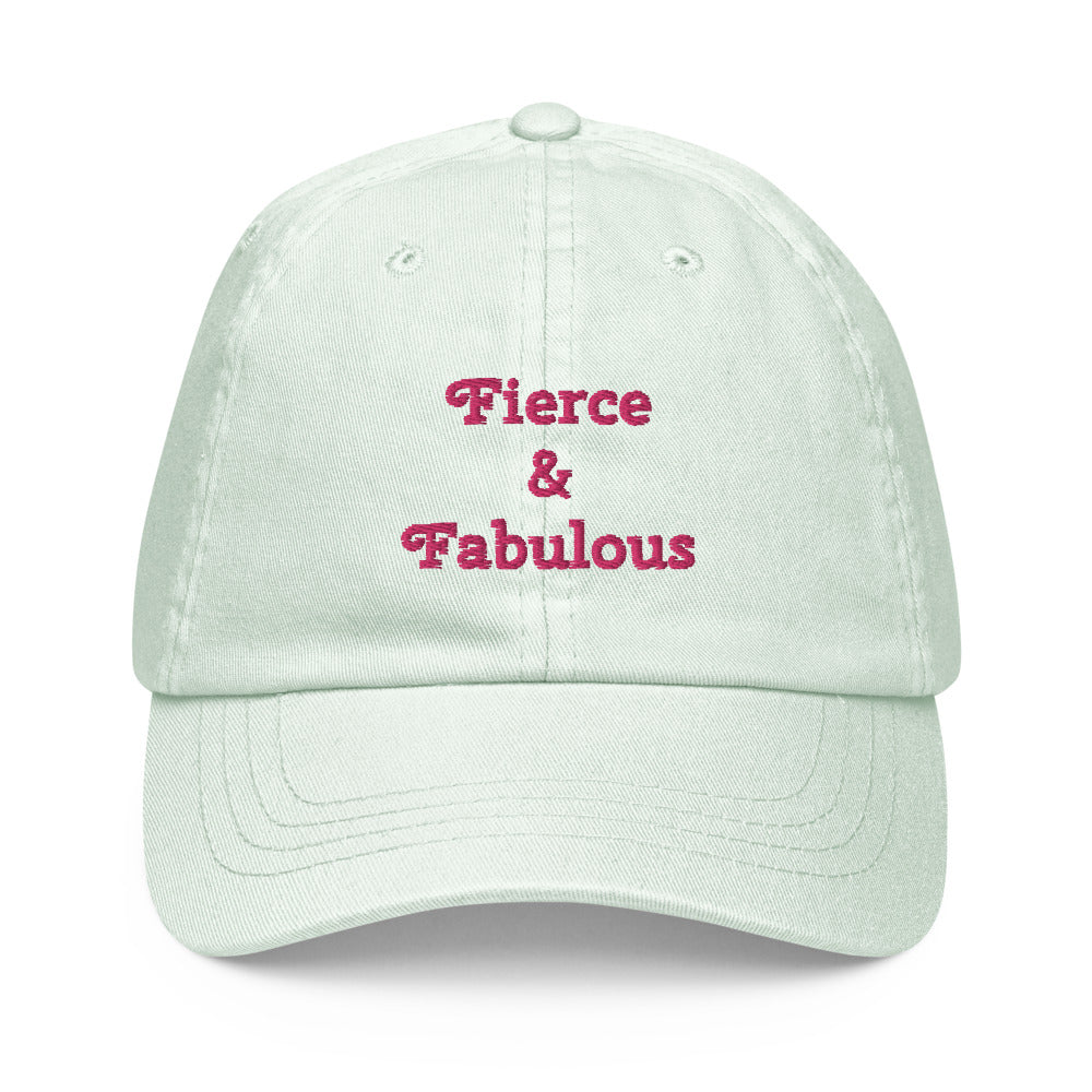 "Fierce & Fabulous"- Pastel Baseball Hat