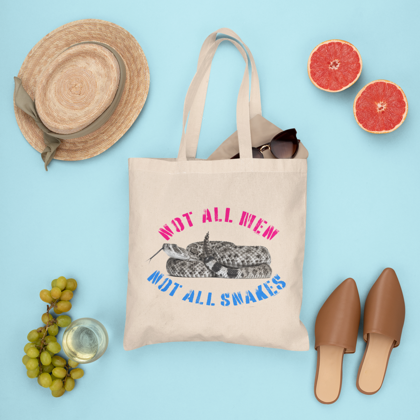 Not All Snakes Feminist Themed Premium Eco Tote Bag - FeministASP