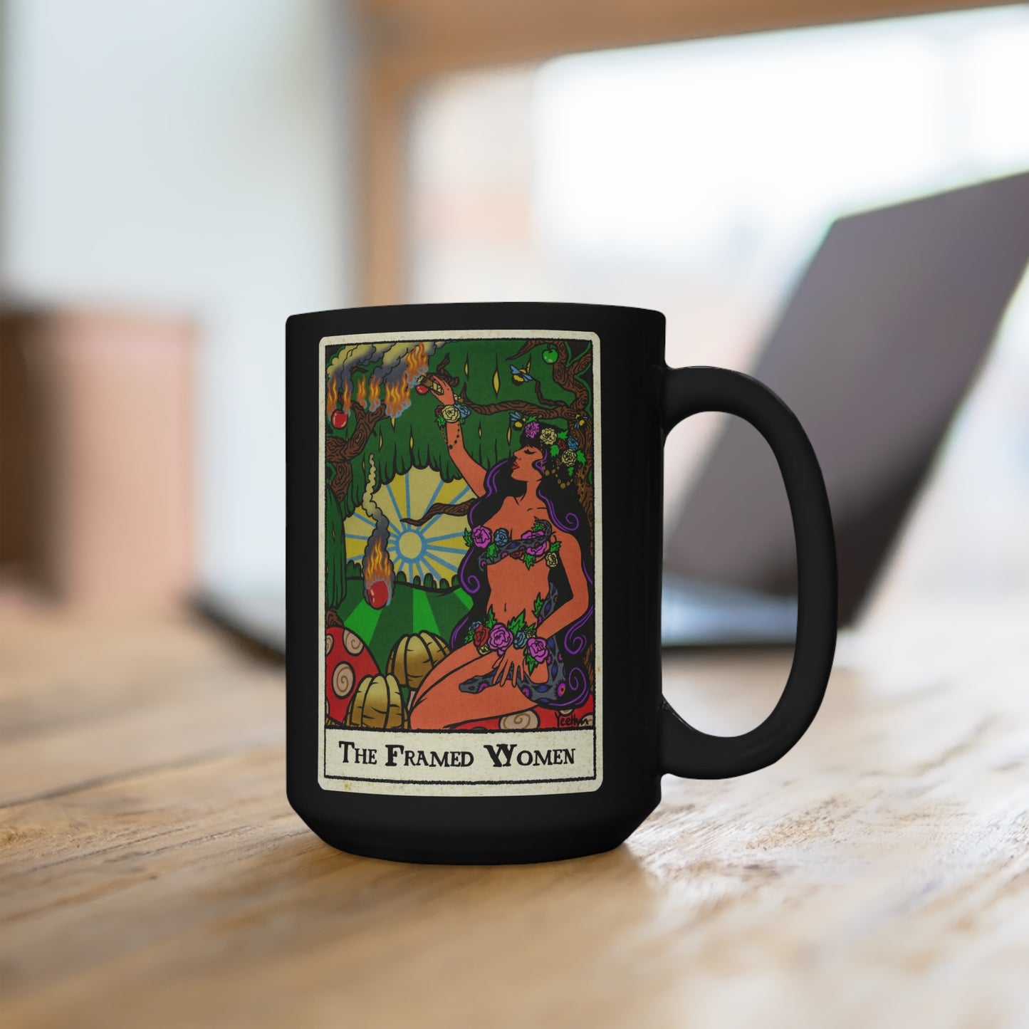 The Framed Woman Black Mug 15oz