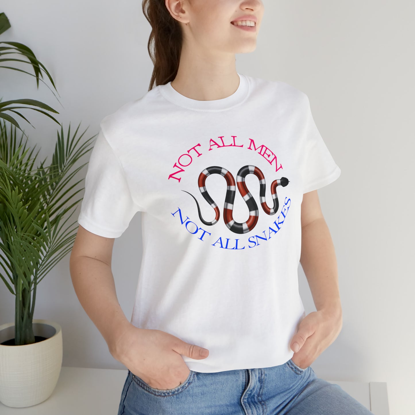 Not All Snakes Unisex Crew Neck T-Shirt (Coral) (S-3XL)