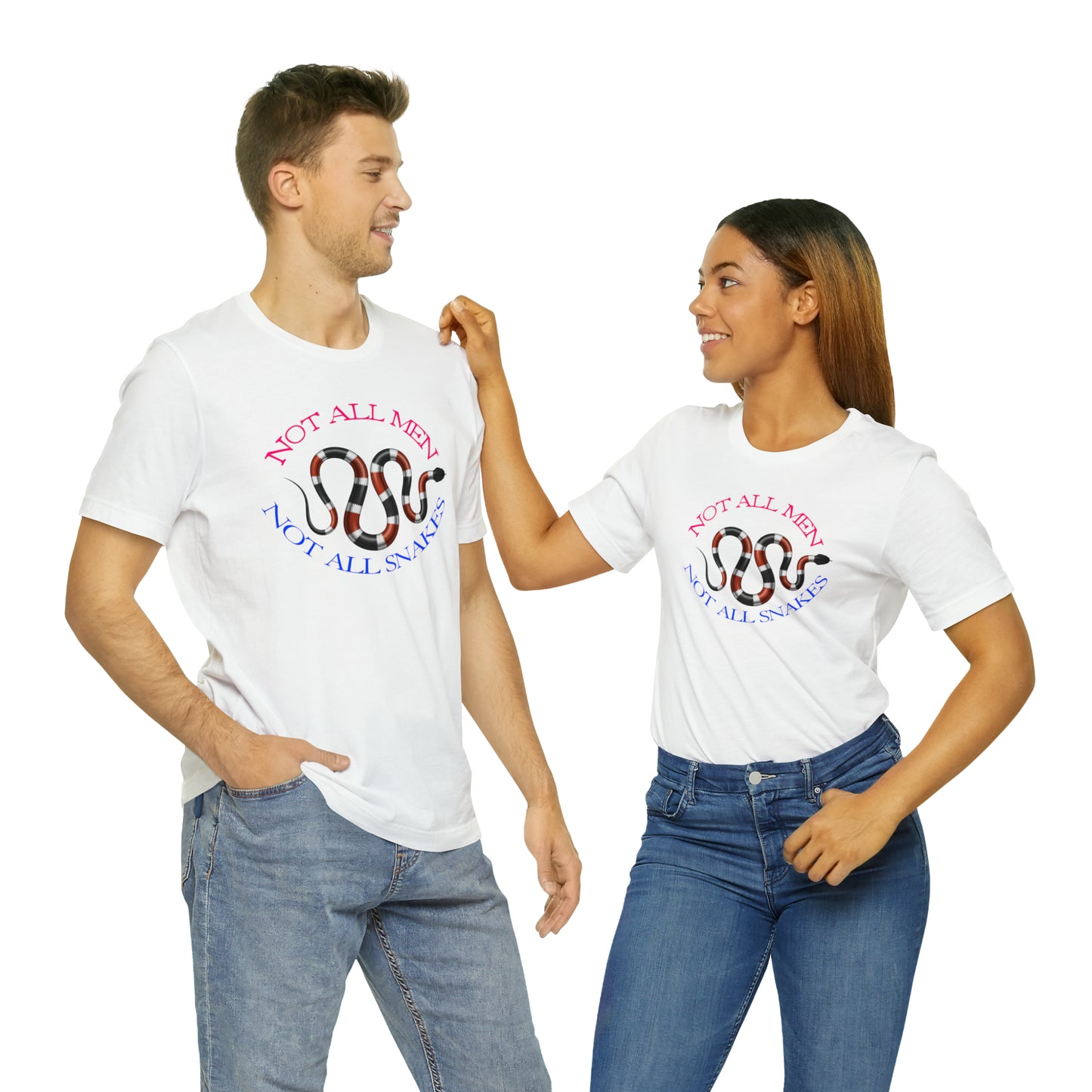 Not All Snakes Unisex Crew Neck T-Shirt (Coral) (S-3XL)