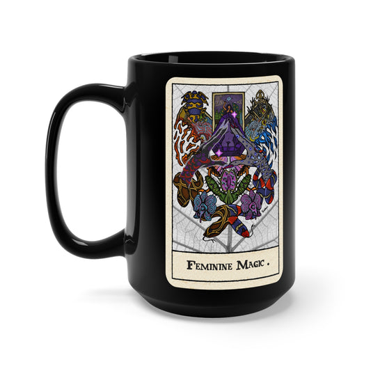 Feminine Magic Black Ceramic Mug 15oz
