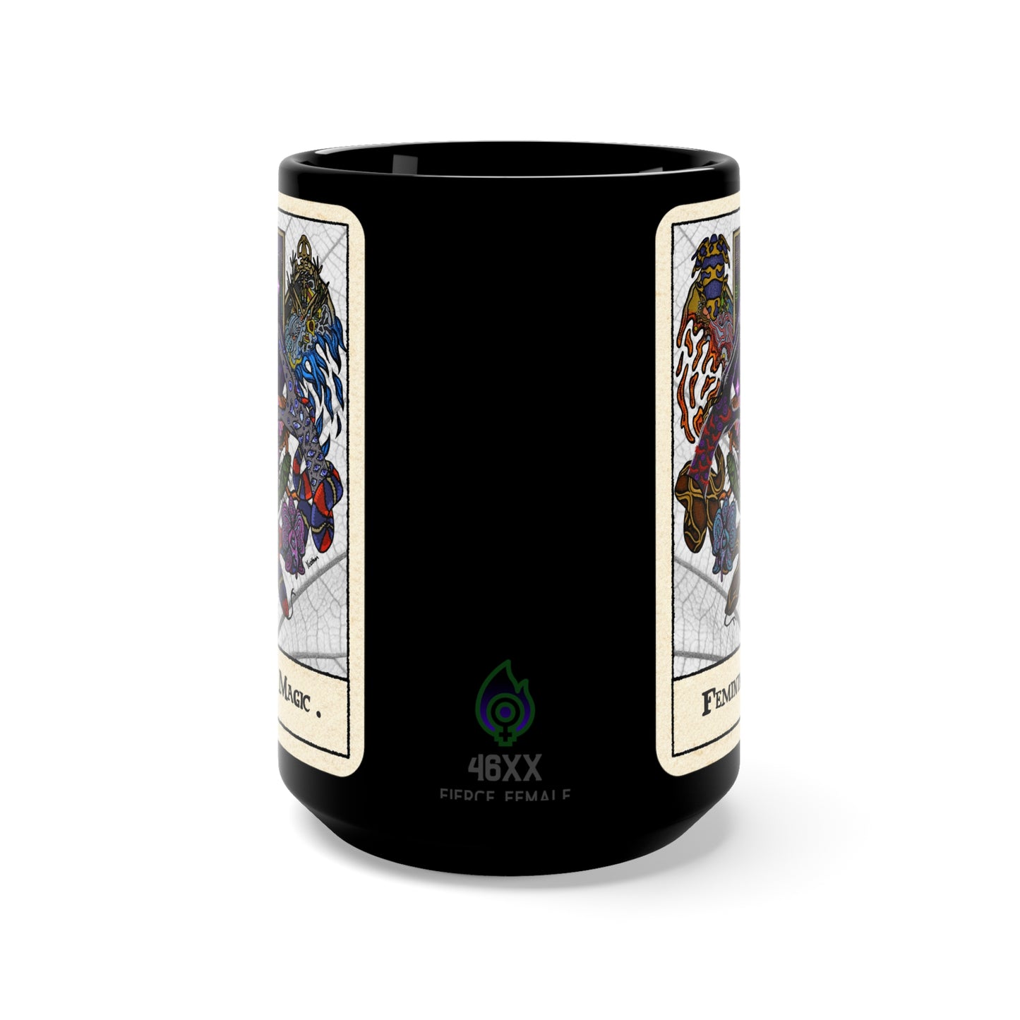 Feminine Magic Black Ceramic Mug 15oz