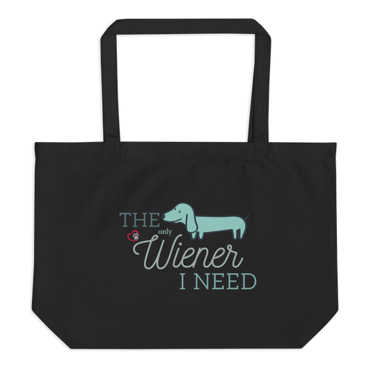 Wiener Love Large Organic Premium Canvas Tote Bags