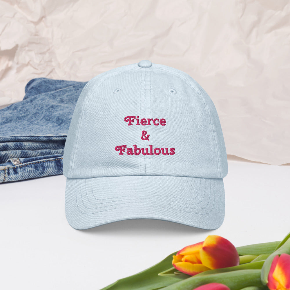 "Fierce & Fabulous"- Pastel Baseball Hat