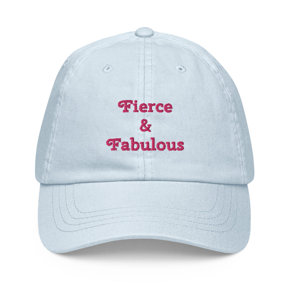 "Fierce & Fabulous"- Pastel Baseball Hat