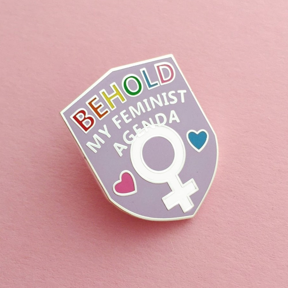 "Behold My Feminist Agenda" Enamel Lapel Pin