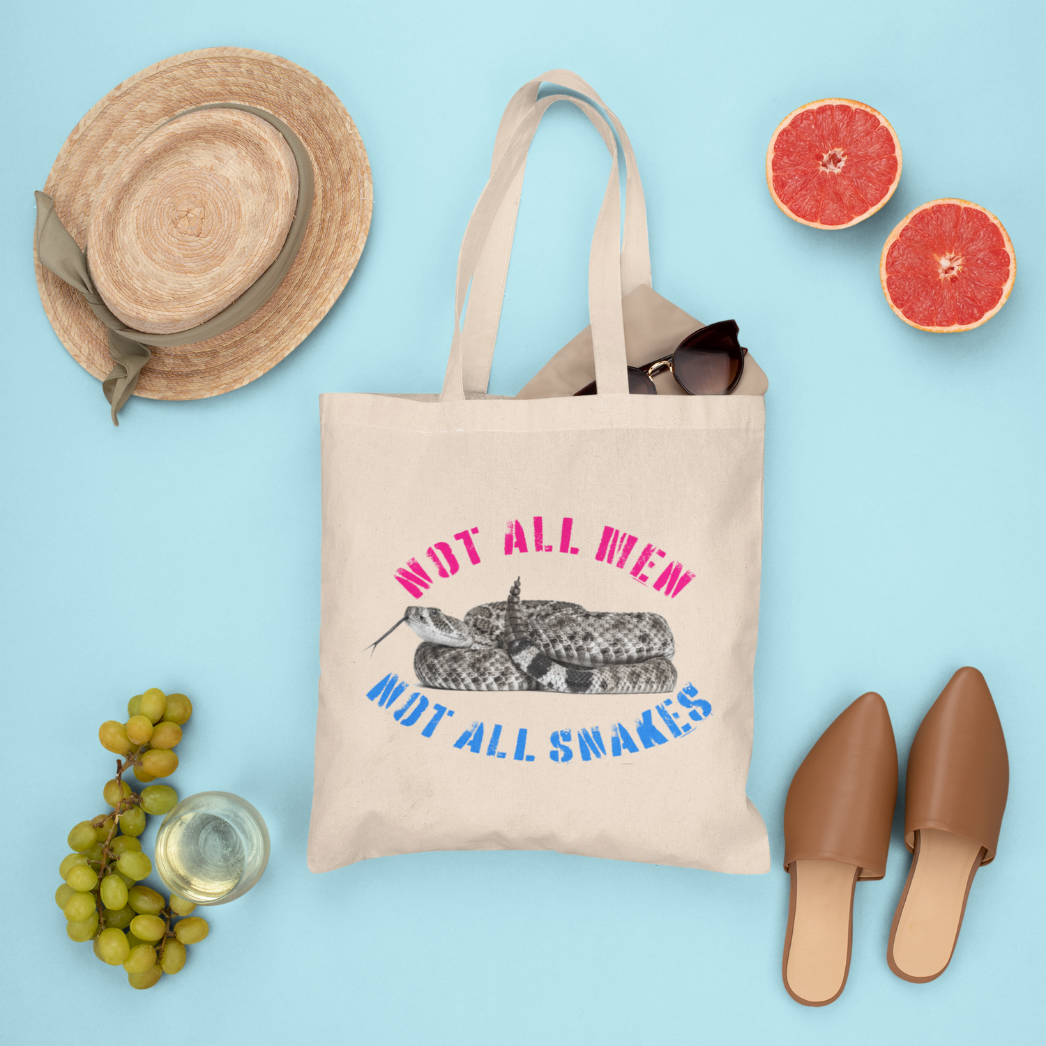Not All Snakes Feminist Themed Premium Eco Tote Bag - FeministASP
